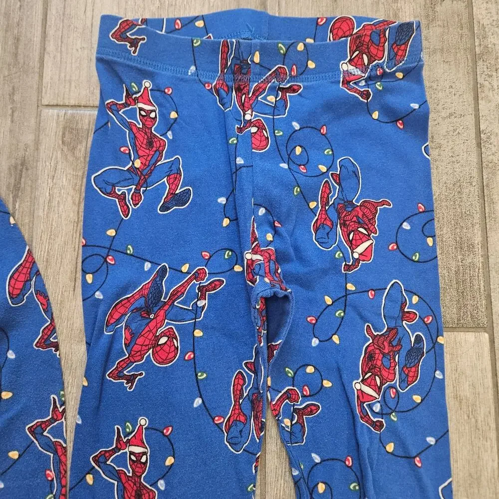 Gap Kids‎ Marvel Spider-Man Christmas Pajama Set Organic Cotton Size 10 Flaw
